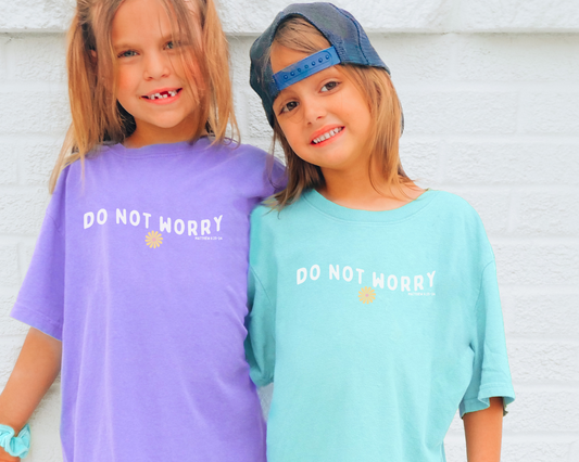 Do Not Worry Boho Flower Kids T-Shirt, Comfort Colors®