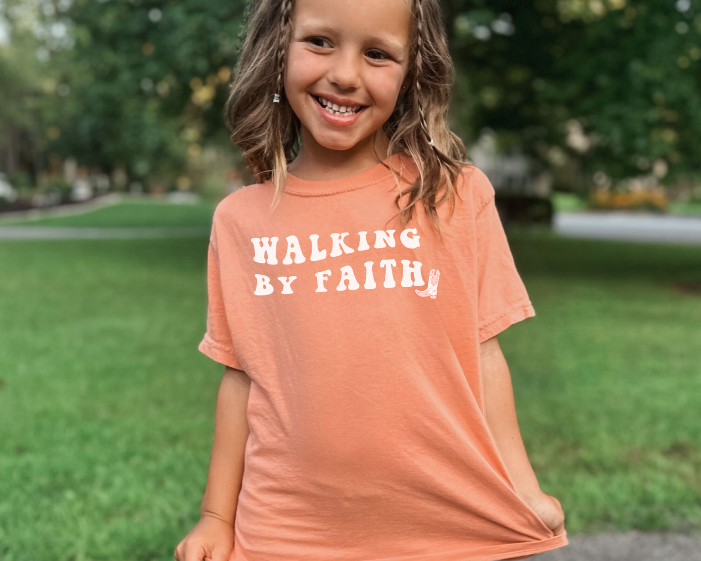 Walking by Faith Kids Tee, Comfort Colors®