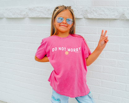 Do Not Worry Boho Flower Kids T-Shirt, Comfort Colors®